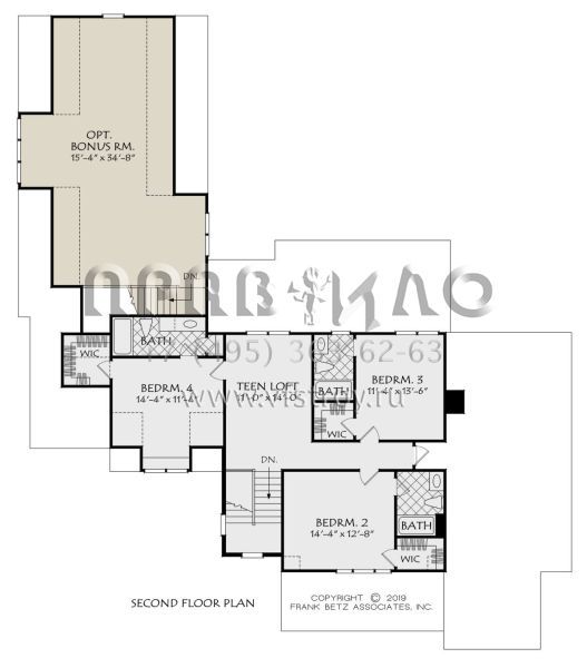 Проект двухэтажного дома с гаражом на три и более машин в стиле Ранчо S5-291 (8594-00413)
