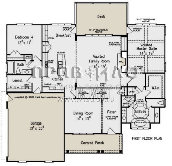 Проект трехэтажного дома с гаражом на две машины в американском стиле S5-265 (8594-00232)