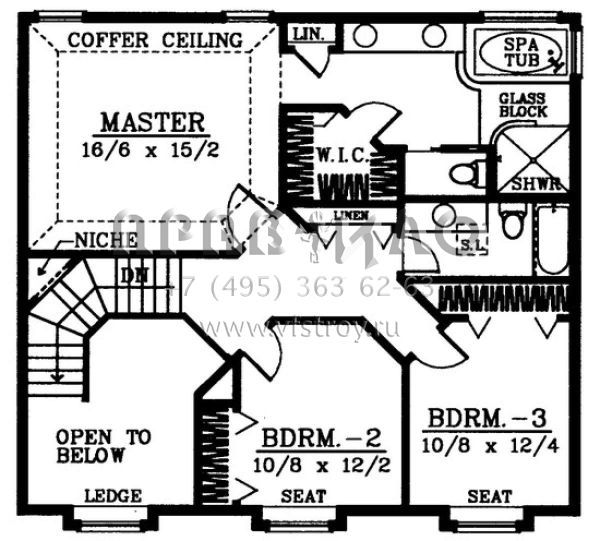 Проект двухэтажного дома с гаражом на три и более машин в стиле Ранчо S5-244 (692-00084)