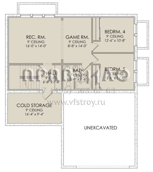 Проект двухэтажного дома с гаражом на две машины в стиле Ранчо S5-224 (6422-00002)