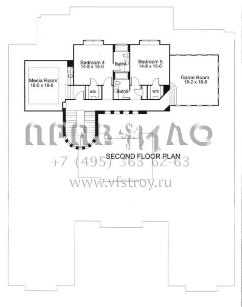 Проект двухэтажного дома с гаражом на три и более машин в американском стиле S5-632 (9401-00038)
