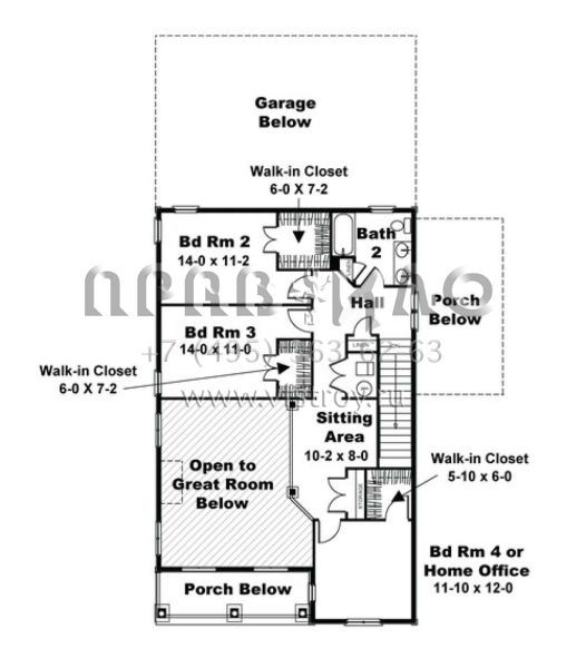 Проект двухэтажного дома с гаражом на две машины в стиле Ранчо S5-224 (1776-00071)