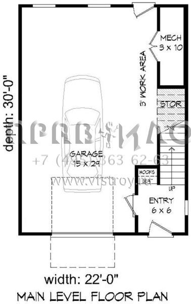 Проект трехэтажного дома с гаражом на одну машину в современном стиле S5-135 (940-00097)
