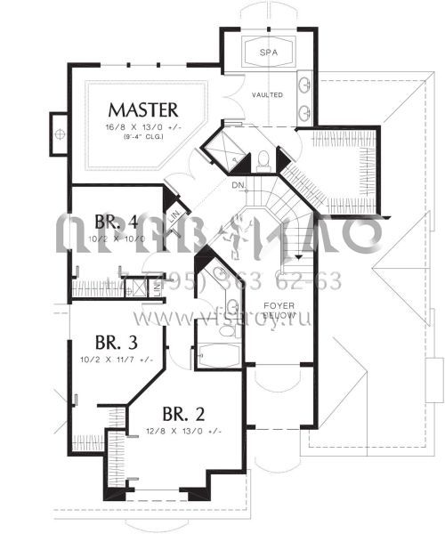 Проект двухэтажного дома с гаражом на три и более машин в английском стиле S5-229 (2559-00452)
