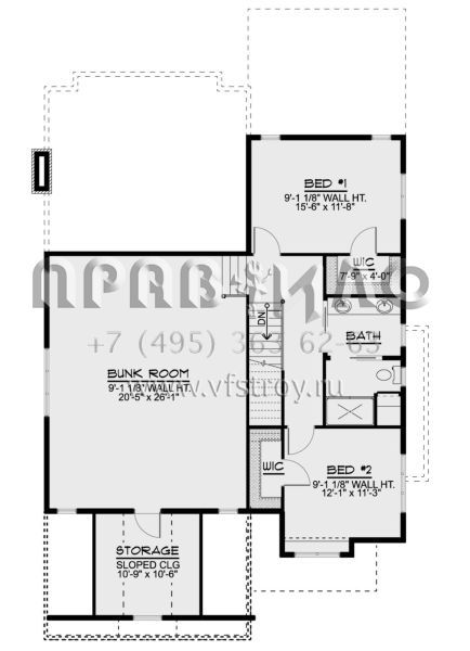 Проект двухэтажного дома с гаражом на две машины в американском стиле S5-230 (5032-00057)