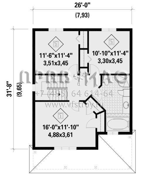 Проект двухэтажного дома без гаража в стиле Ранчо S5-147 (6146-00612)