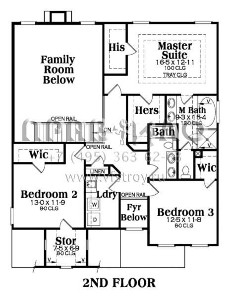 Проект двухэтажного дома с гаражом на две машины в стиле Ранчо S5-216 (009-00113)