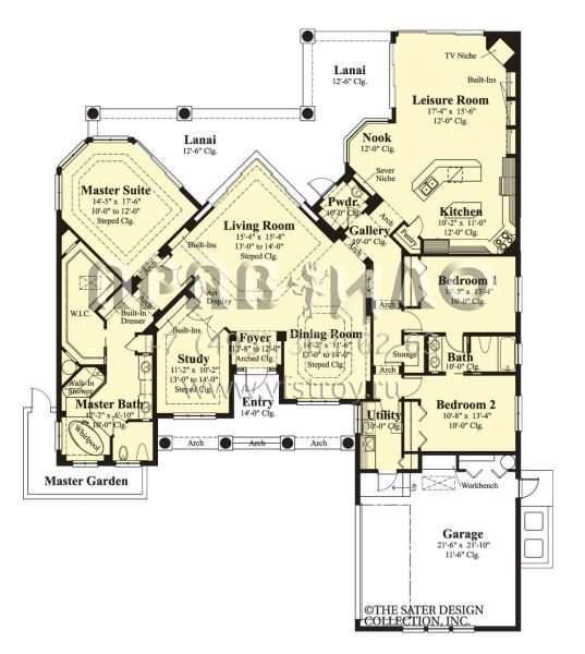 Проект одноэтажного дома с гаражом на две машины в прибрежном стиле S5-270 (8436-00073)
