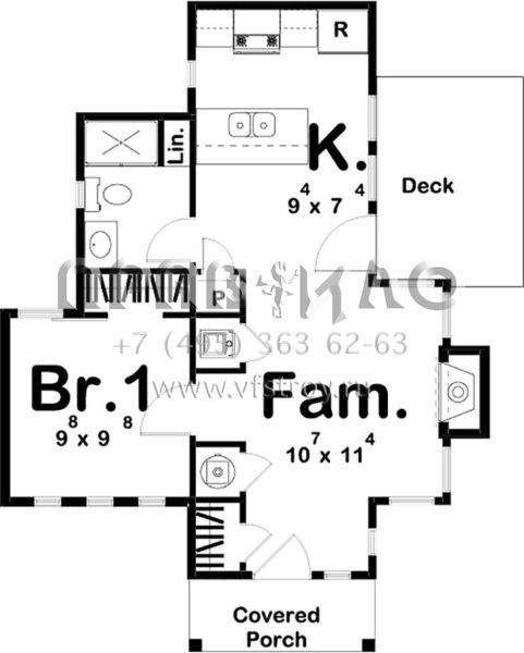 Проект одноэтажного дома без гаража в современном стиле S5-50 (963-00204)