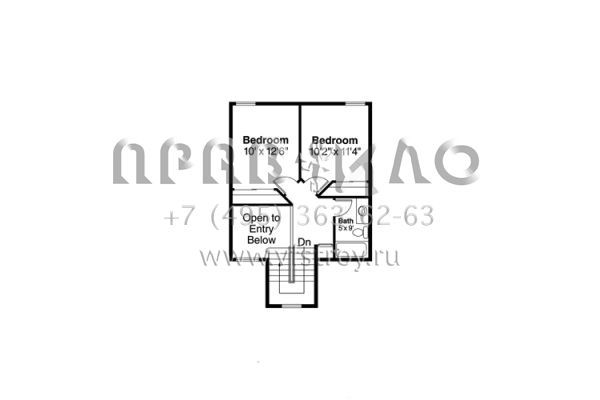 Проект двухэтажного дома с гаражом на две машины в стиле Ранчо S5-166 (035-00701)
