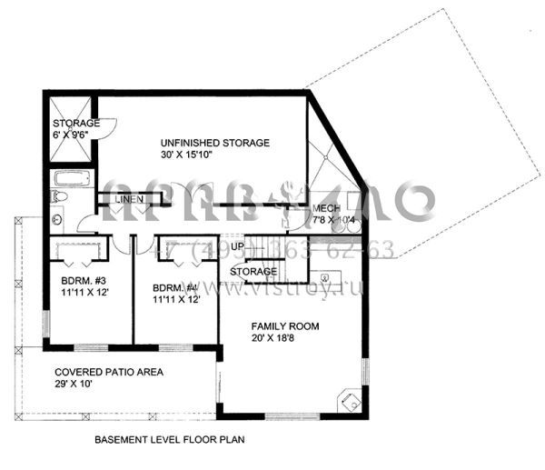 Проект одноэтажного дома с гаражом на две машины в скандинавском стиле S5-205 (039-00705)