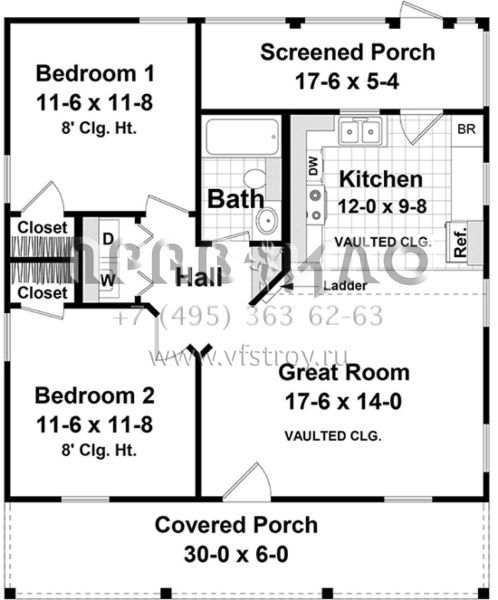 Проект двухэтажного дома без гаража в стиле Ранчо S5-94 (348-00257)