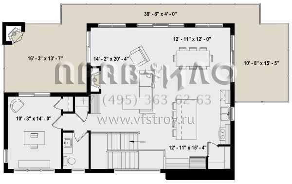 Проект двухэтажного дома с гаражом на одну машину в современном стиле S5-186 (034-01195)