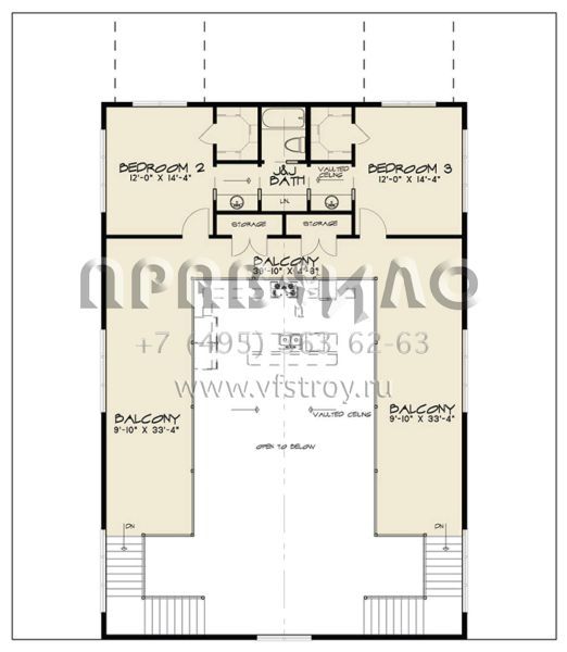Проект двухэтажного дома без гаража в стиле Ранчо S5-378 (8318-00053)
