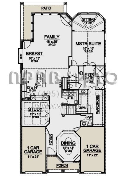Проект двухэтажного дома с гаражом на две машины в английском стиле S5-356 (5445-00353)