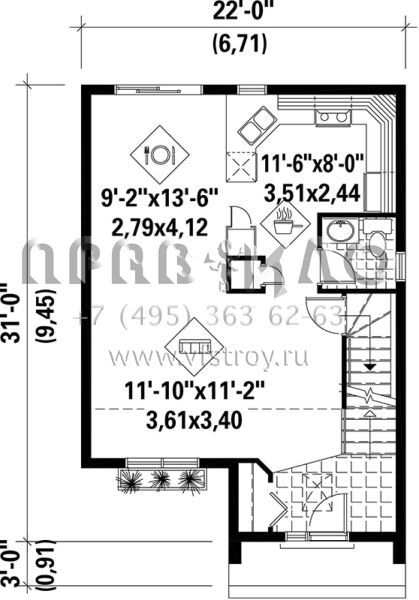 Проект двухэтажного дома без гаража в современном стиле S5-103 (6146-00144)