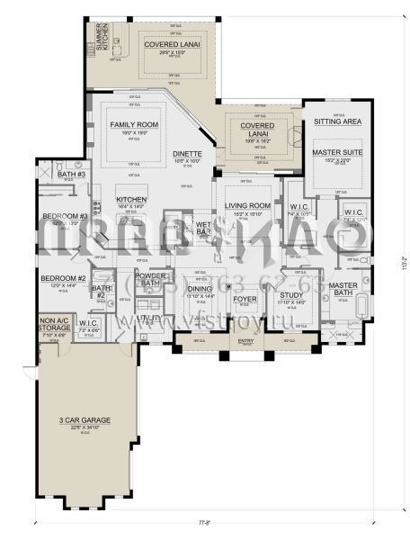 Проект одноэтажного дома с гаражом на три и более машин в современном стиле S5-343 (5565-00103)