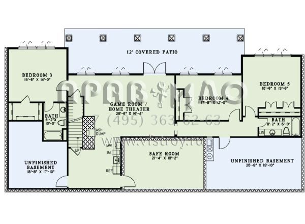 Проект двухэтажного дома с гаражом на две машины в американском стиле S5-415 (110-01078)