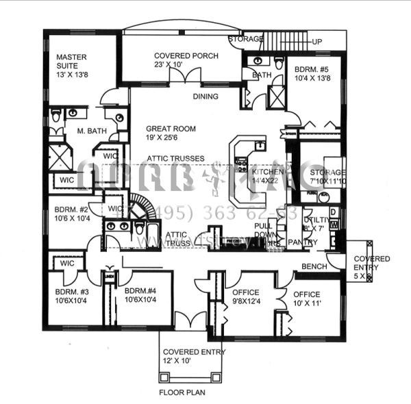 Проект одноэтажного дома без гаража в скандинавском стиле S5-279 (039-00595)