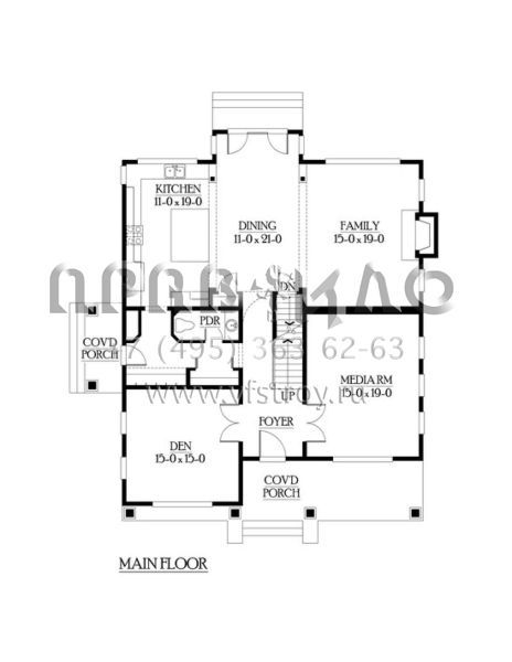 Проект двухэтажного дома без гаража в скандинавском стиле S5-294 (341-00111)