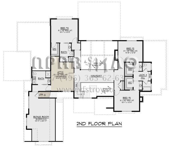 Проект двухэтажного дома с гаражом на две машины в американском стиле S5-510 (5032-00259)