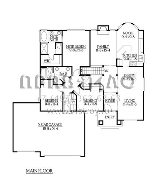 Проект двухэтажного дома с гаражом на три и более машин в скандинавском стиле S5-239 (341-00178)