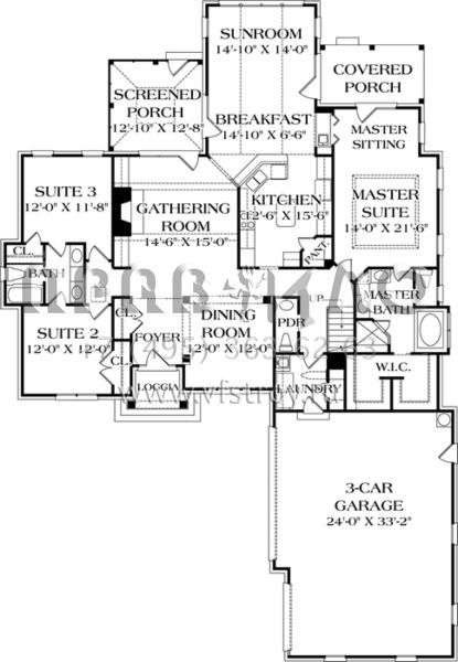 Проект одноэтажного дома с гаражом на три и более машин в стиле Ранчо S5-216 (3323-00601)