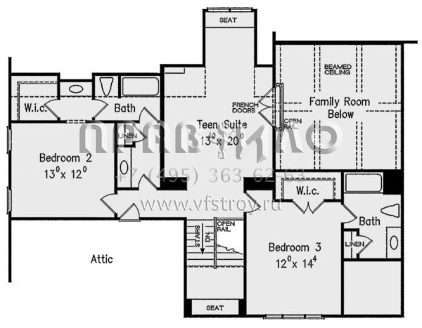 Проект двухэтажного дома с гаражом на две машины в стиле Ранчо S5-309 (8594-00287)