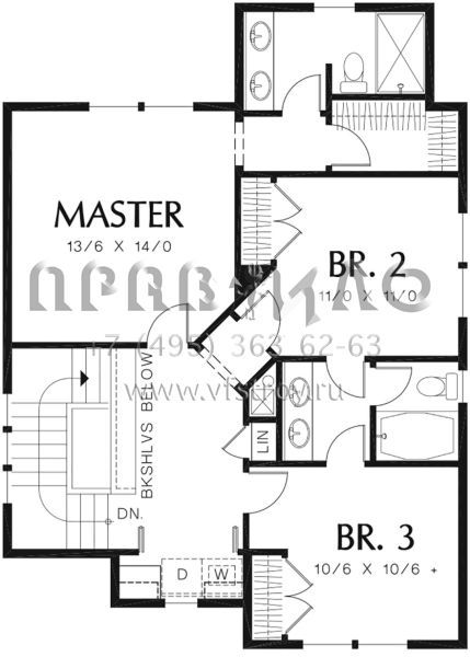 Проект двухэтажного дома с гаражом на две машины в американском стиле S5-148 (2559-00767)