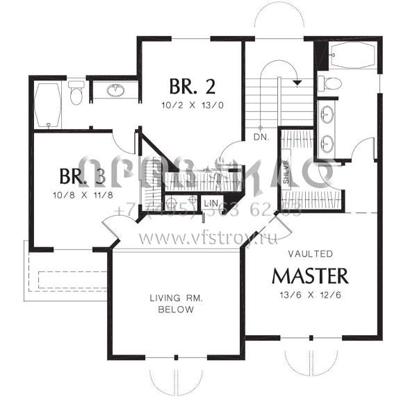 Проект двухэтажного дома с гаражом на две машины в цокольном этаже S5-170 (2559-00223)