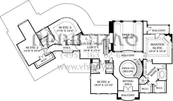 Проект большого трехэтажного особняка с гаражом на четыре машины S5-618 (3323-00543)