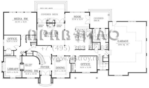 Проект двухэтажного дома с гаражом на три и более машин в современном стиле S5-551 (692-00204)