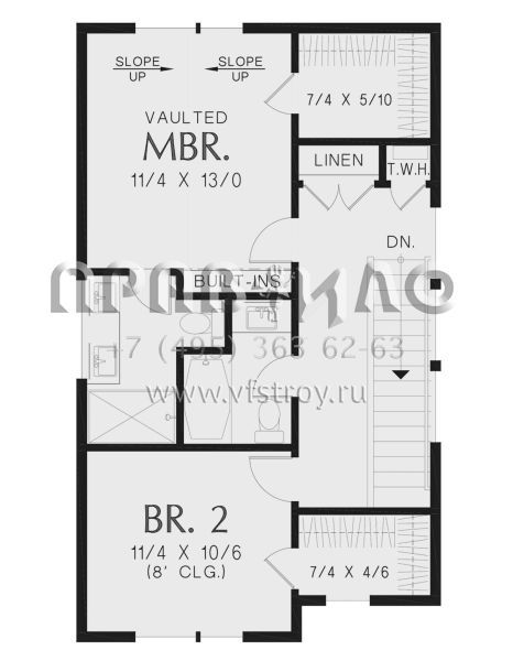 Проект двухэтажного дома без гаража в современном стиле S5-118 (2559-00975)