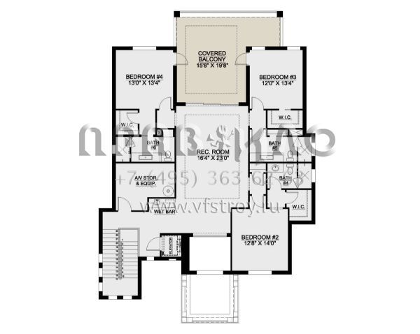 Проект двухэтажного дома с гаражом на три и более машин в прибрежном стиле S5-517 (207-00130)