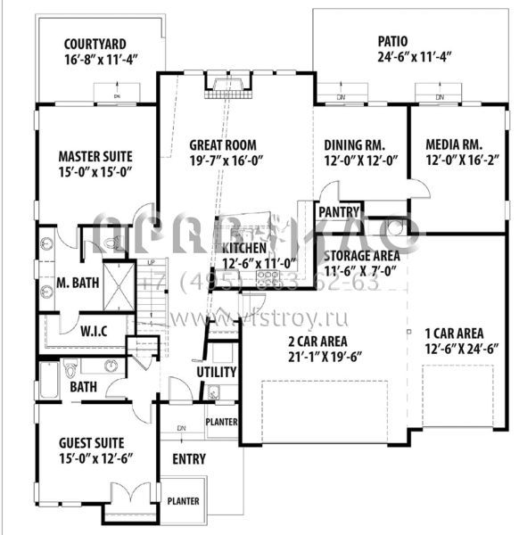 Проект двухэтажного дома с гаражом на три и более машин в современном стиле S5-238 (9488-00024)