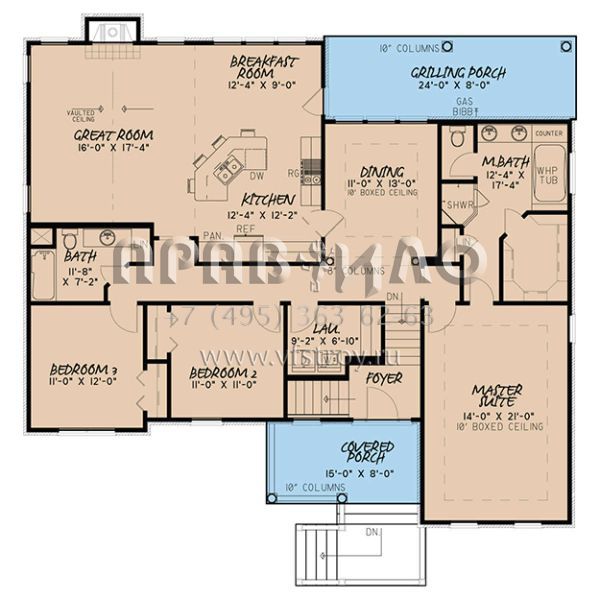 Проект одноэтажного дома с гаражом на две машины в американском стиле S5-189 (8318-00026)