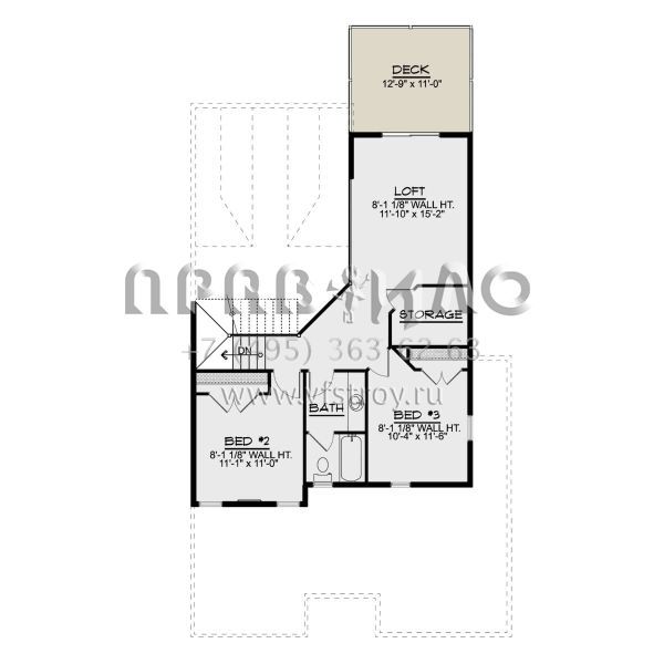 Проект двухэтажного дома с гаражом на одну машину в современном стиле S5-198 (5032-00121)