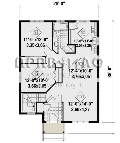 Проект одноэтажного дома без гаража в современном стиле S5-91 (6146-00430)