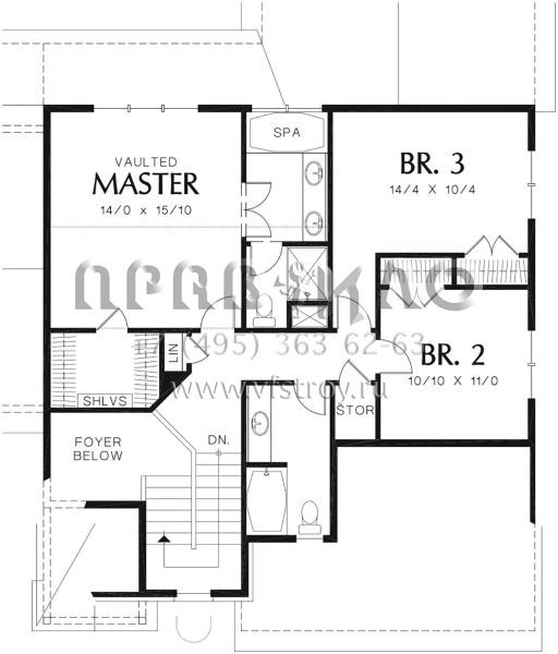 Проект двухэтажного дома с гаражом на три и более машин в современном стиле S5-212 (2559-00343)