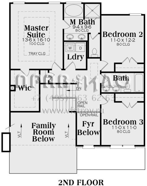 Проект двухэтажного дома с гаражом на две машины в стиле Ранчо S5-174 (009-00106)
