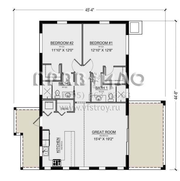 Проект одноэтажного дома без гаража в современном стиле S5-111 (5565-00142)