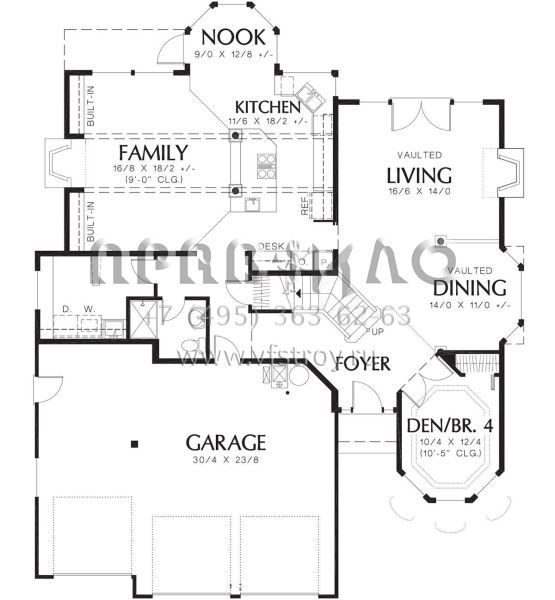 Проект двухэтажного дома с гаражом на три и более машин в прибрежном стиле S5-260 (2559-00460)