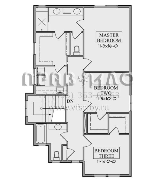 Проект двухэтажного дома с гаражом на три и более машин в современном стиле S5-183 (5631-00202)
