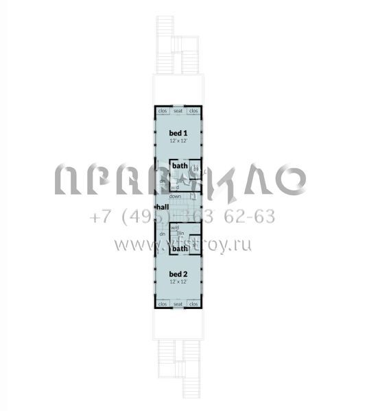 Проект двухэтажного дома без гаража в прибрежном стиле S5-133 (028-00201)