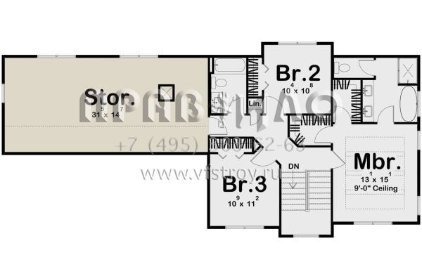 Проект двухэтажного дома с гаражом на три и более машин в современном стиле S5-173 (963-00761)
