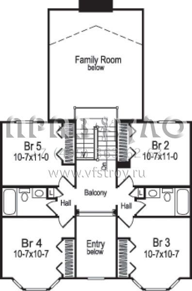 Проект двухэтажного дома с гаражом на две машины в стиле Ранчо S5-263 (5633-00039)