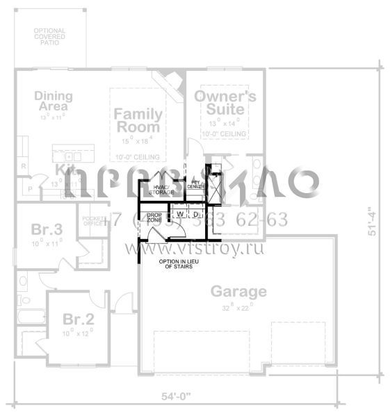 Проект одноэтажного дома с гаражом на три и более машин в современном стиле S5-149 (402-01721)