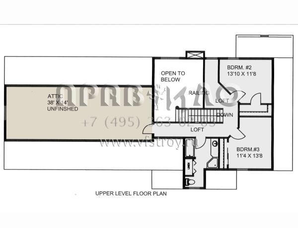 Проект двухэтажного дома с гаражом на три и более машин в стиле Ранчо S5-195 (039-00710)