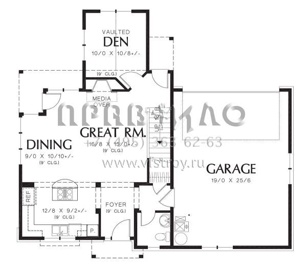 Проект двухэтажного дома с гаражом на две машины в английском стиле S5-175 (2559-00232)