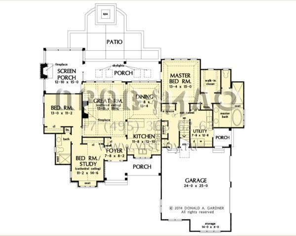 Проект одноэтажного дома с гаражом на две машины в американском стиле S5-178 (2865-00365)